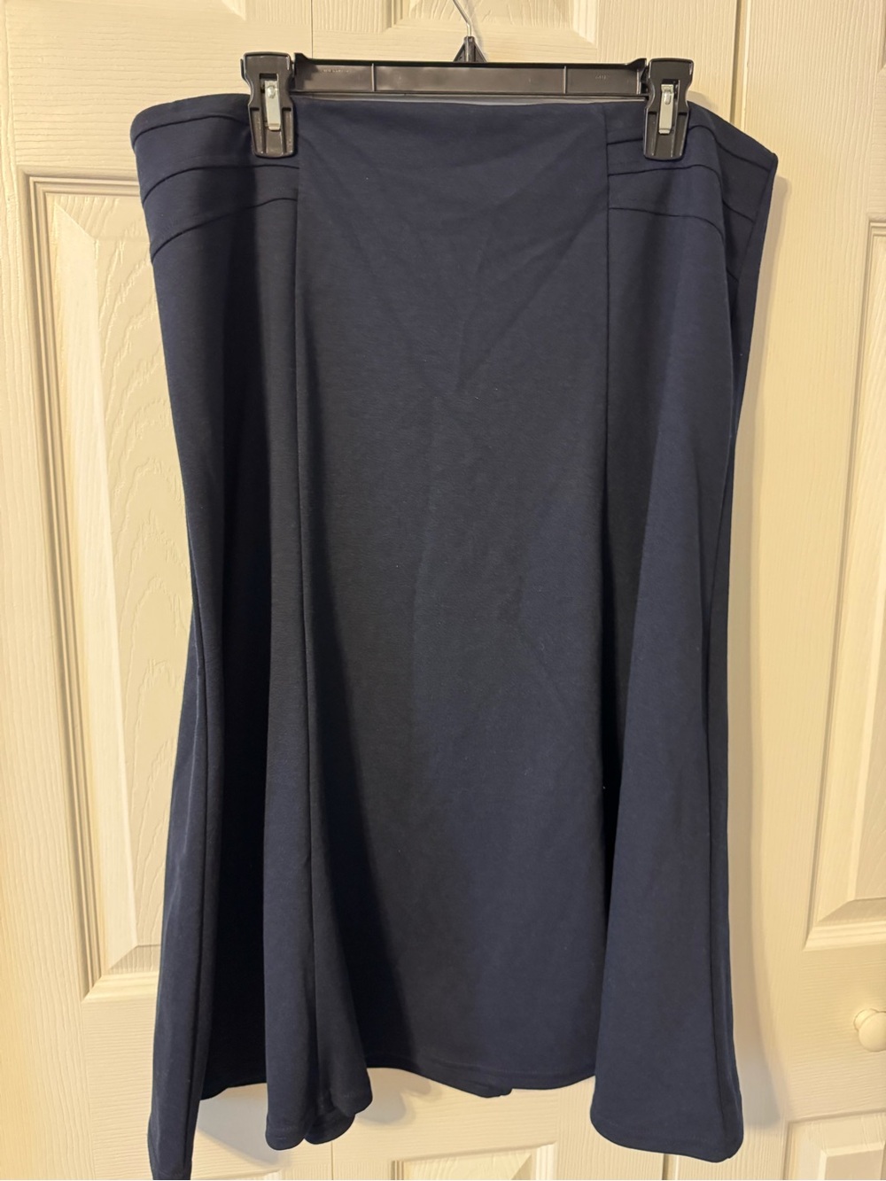 Cato Navy A-Line Skirt with Subtle Paneling